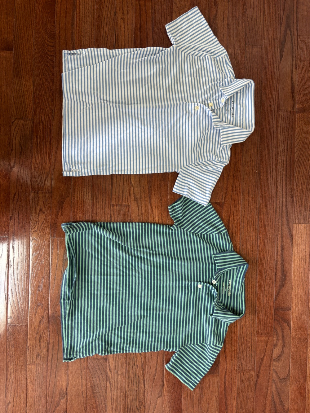 J.crew Crewcuts Striped Cotton knit polos-Set of 2! Green/navy white/lt. blue